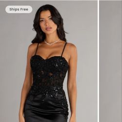 Windsor Black Formal Mini Dress Size XS