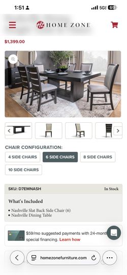 🌟 Home Zone Nashville 7-Piece Dining Set – $700 OBO