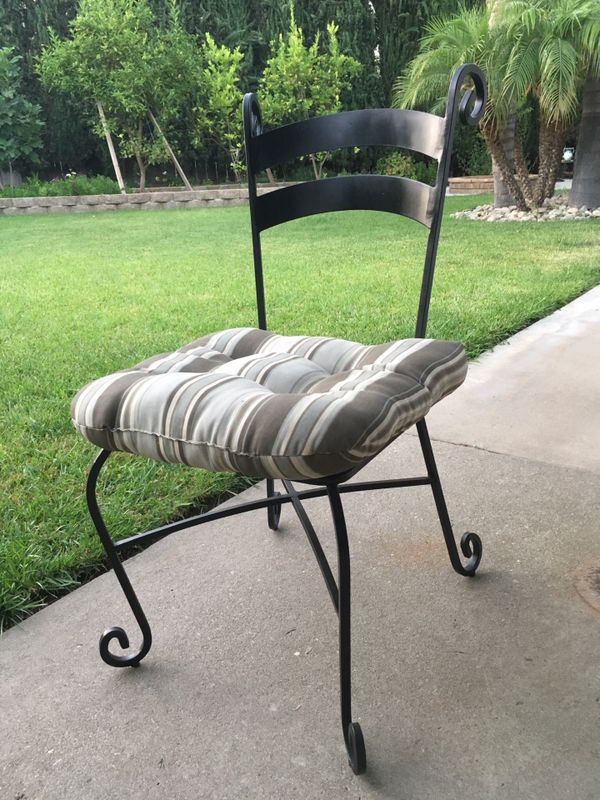 Pier 1 Imports Wrought Iron Chairs with cushions-4 chairs for Sale in