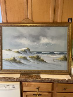 Oil Painting on canvas by R. Taylon, Signed by artist