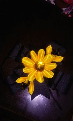Black and yellow bow