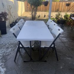 6ft table and 6 chairs