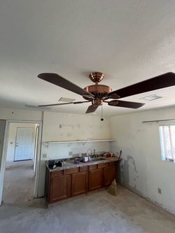 Ceiling Fan with Copper Finish and Dark Blades