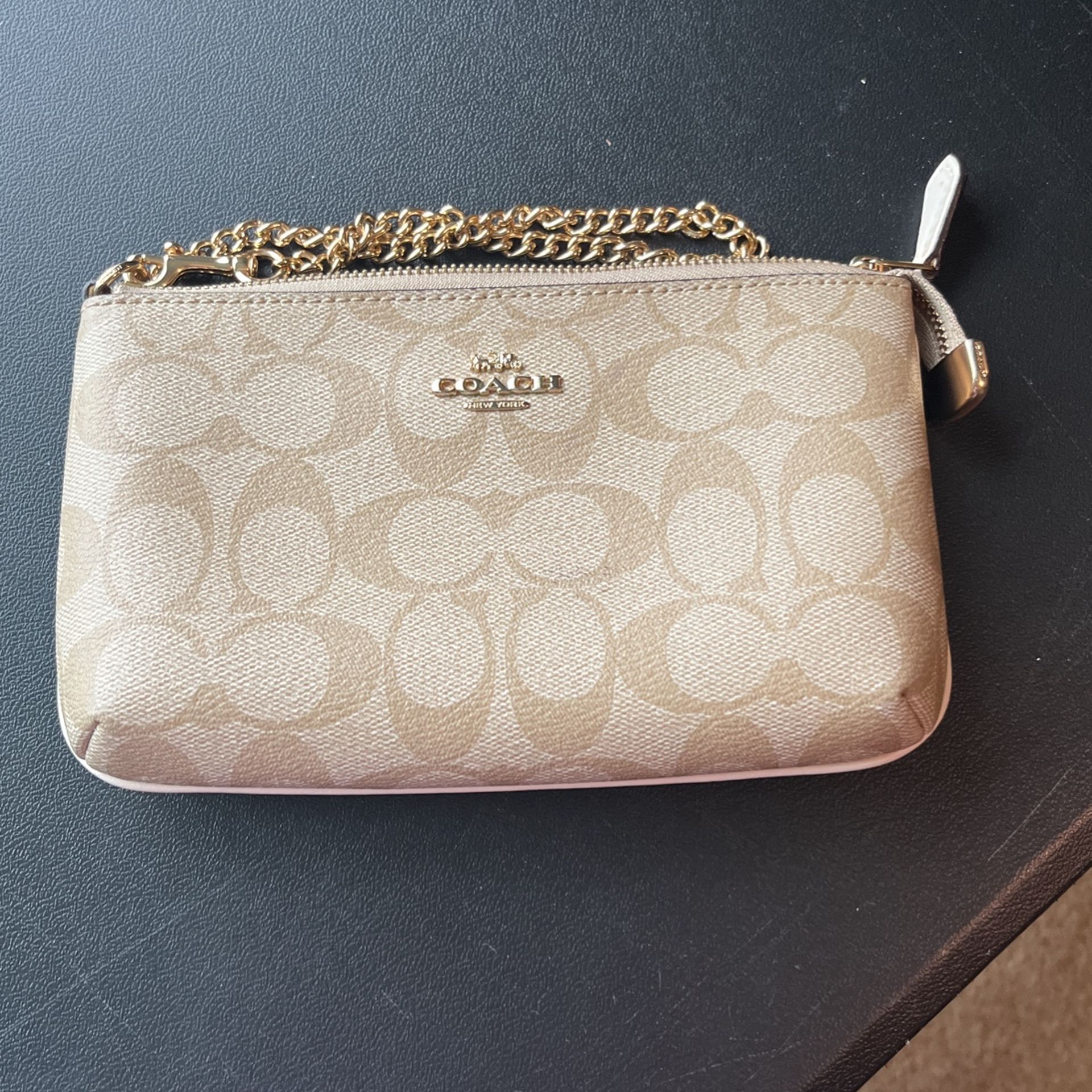 Coach Khaki Chalk Clutch 