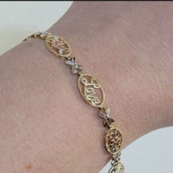 10kt Tri Color Bracelet 