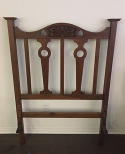 Beautiful English Antique One Of A Kind Solid Oak Twin Headboard & Footboard