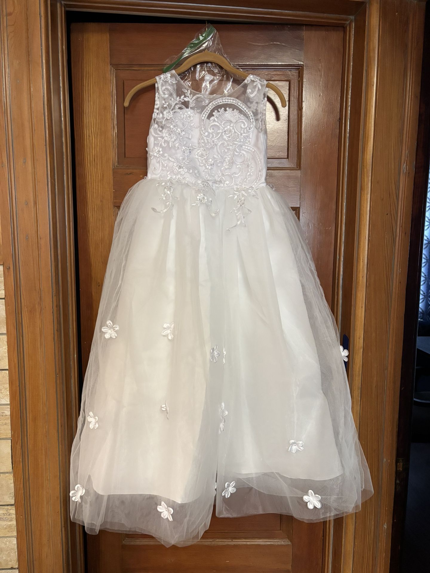 Girls White Communion Or Flower Girl Dress