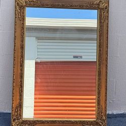 Vintage Ornate Wall Mirror 30"x42" Gold Frame Decorative