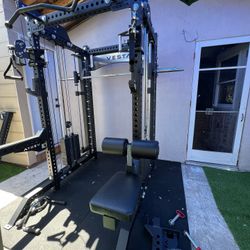 COMMERCIAL SMITH MACHINE/ POWER CAGE/ ADJUSTABLE PULLEY SYSTEM/ GYM EQUIPMENT/ FUNCTIONAL TRAINER/ VESTA FITNESS/ FREE DELIVERY 🚚 