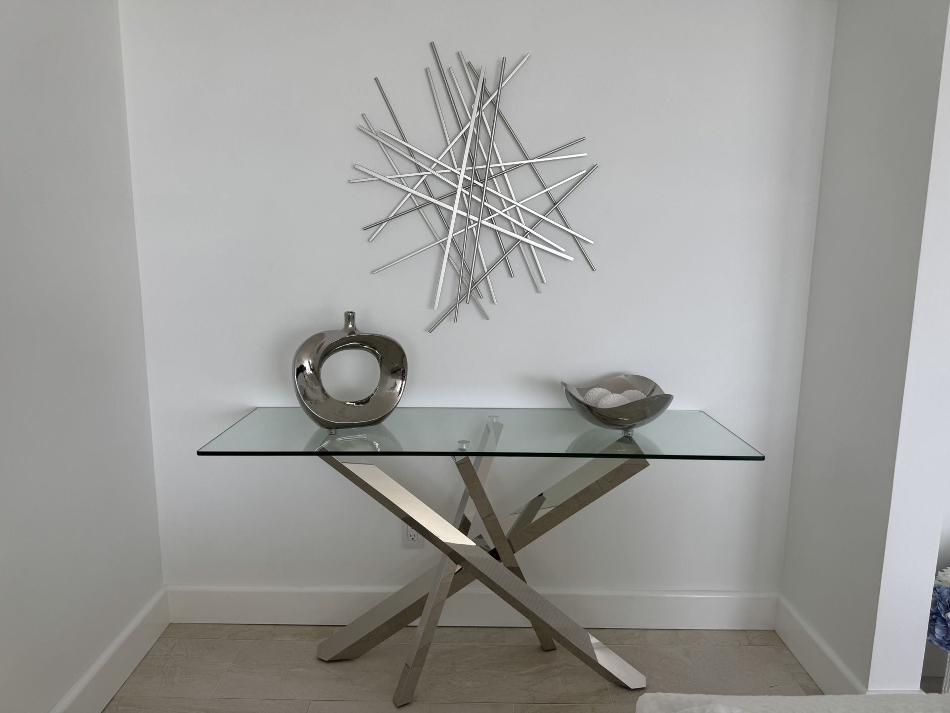 Glass Top Hall Table