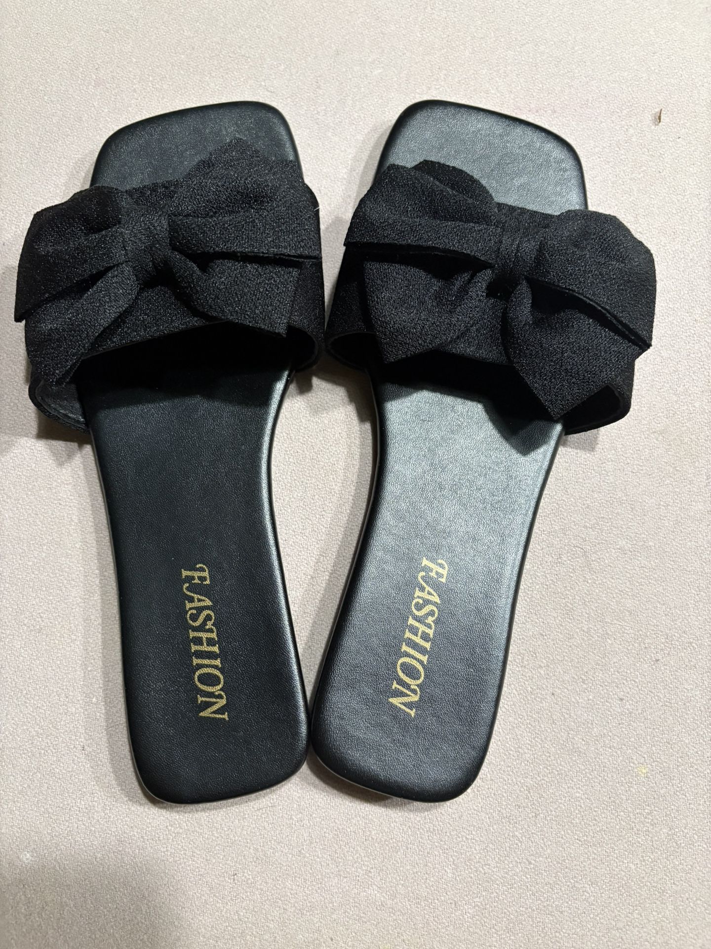 Black Bow Sandals From SHEIN Size US 7