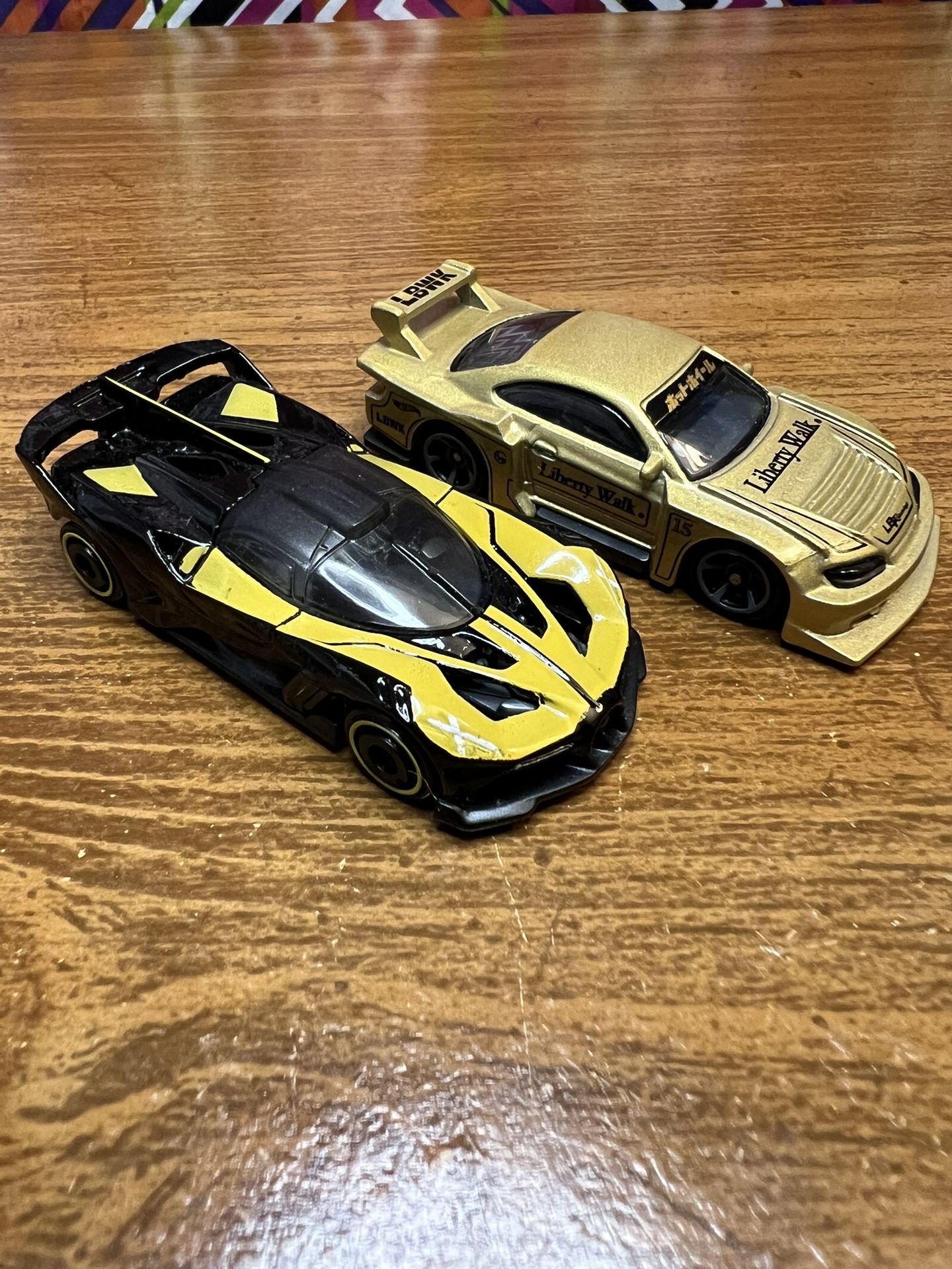 Hot Wheels Pair – Perfect Condition | Bugatti Bolide & Nissan Silvia S15 LBWK