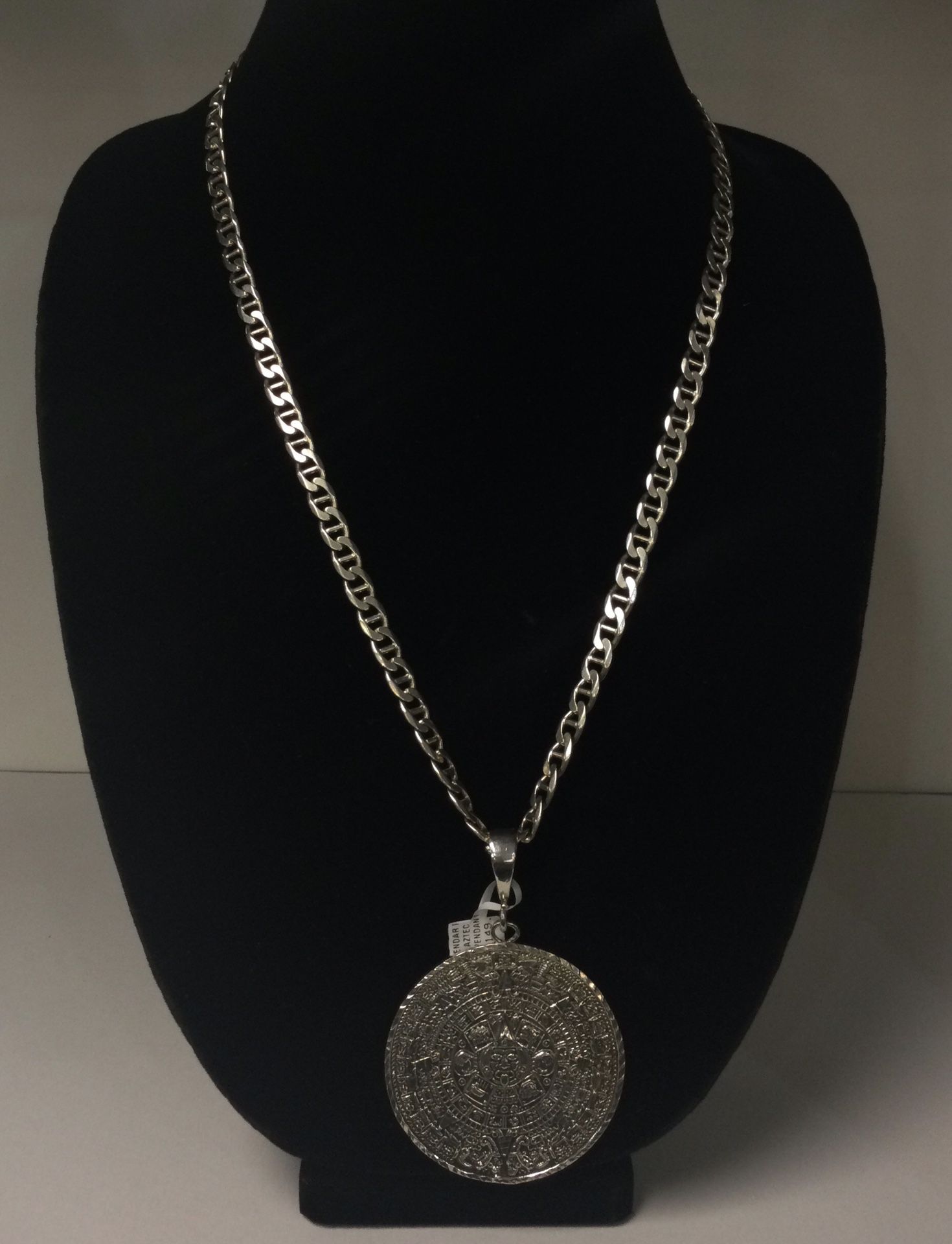 24” .925 Silver Mariner Link Chain & .925 Silver Mayan Calendar Pendant (Pendant sold separately) 24” .925 Silver Mariner Link Chain