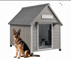 Dog House(30.5"L)-Metal Chew-Proof & Waterproof Roof - PET45