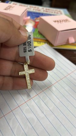 Brand new silver gold plated cross pendent unisex