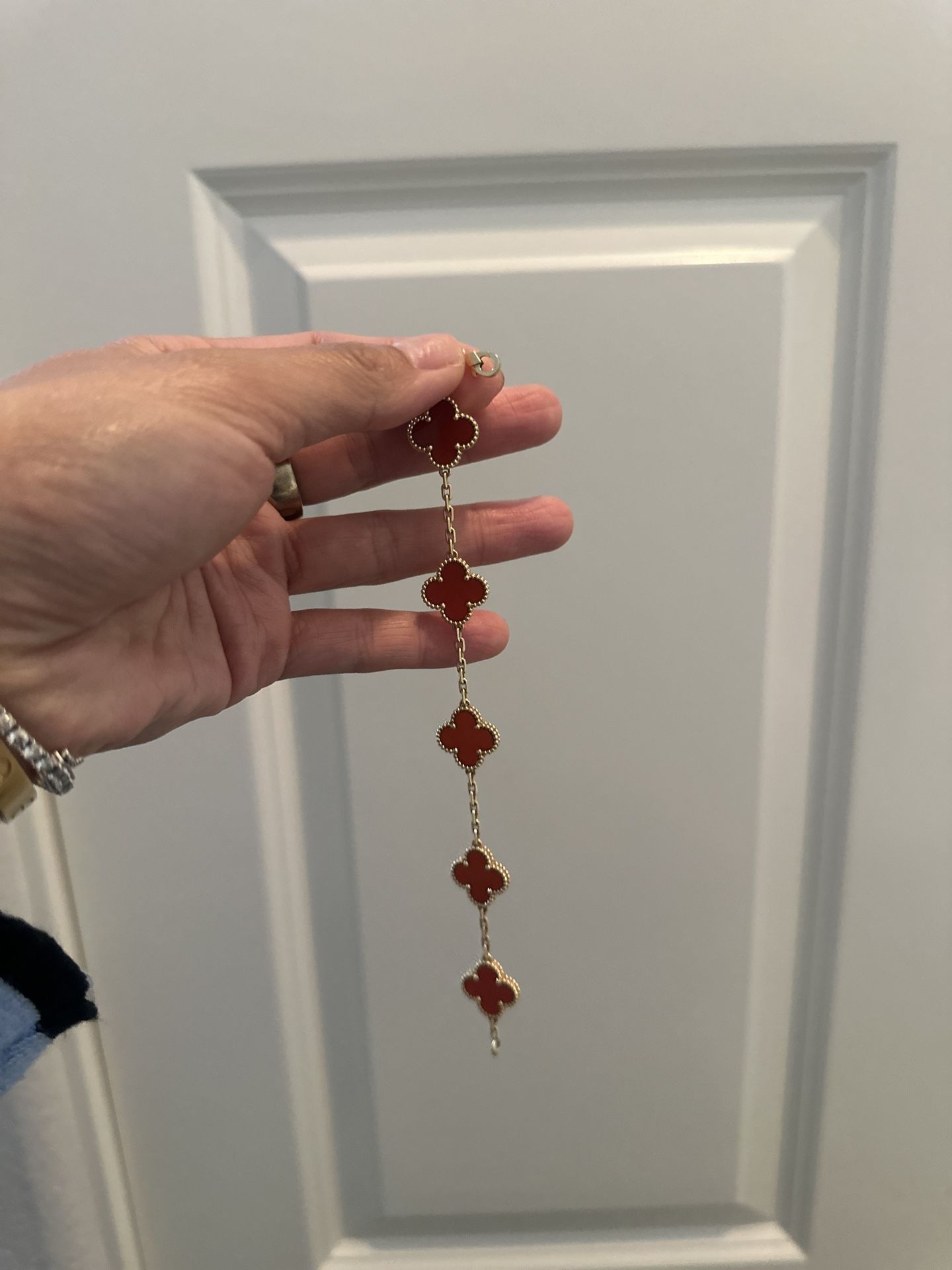 Guaranteed Authentic Van Cleef Carnelian Alhambra Bracelet