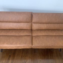 Wonderful Faux Leather Futon Couch