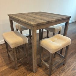 Dining table with stools