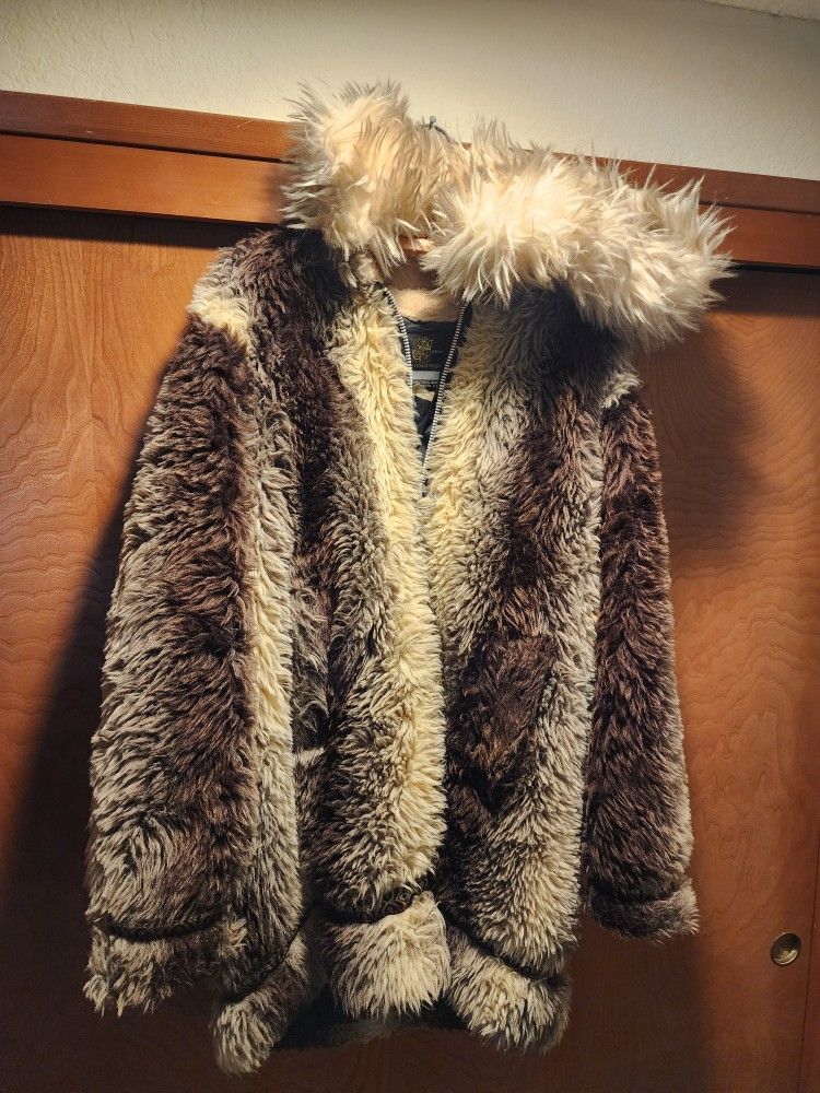 Vintage Mongolian Fur Goose Down Coat