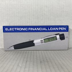 NEW Electronic Financial Loan Pen LCD Metal Case 3 Extra Inks 2 Extra Batteries