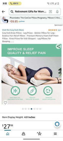 CosyTech Knee Pillow - Leg Pillow - Bolster Pillow for Legs - Sciatica Pain  Relief Pillow - Premium Memory Foam Half Moon Pillow - Knee Pillow for Sid  for Sale in Bakersfield, CA - OfferUp