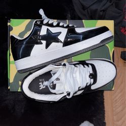 Bapesta Low Black And White 