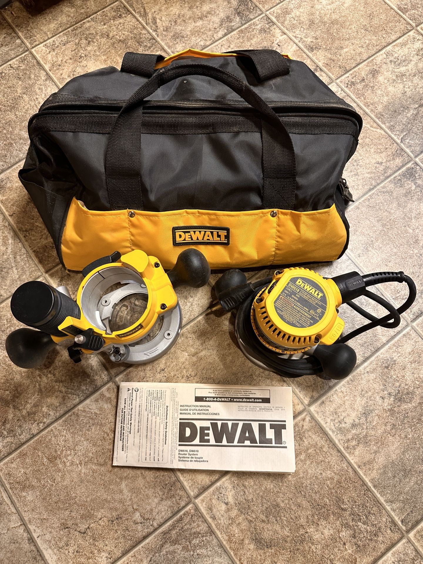 DEWALT Router, Fixed Base, 12-Amp, 24,000 RPM Variablese Speed Trigger, 2-1/4HP, Corded (DW618)