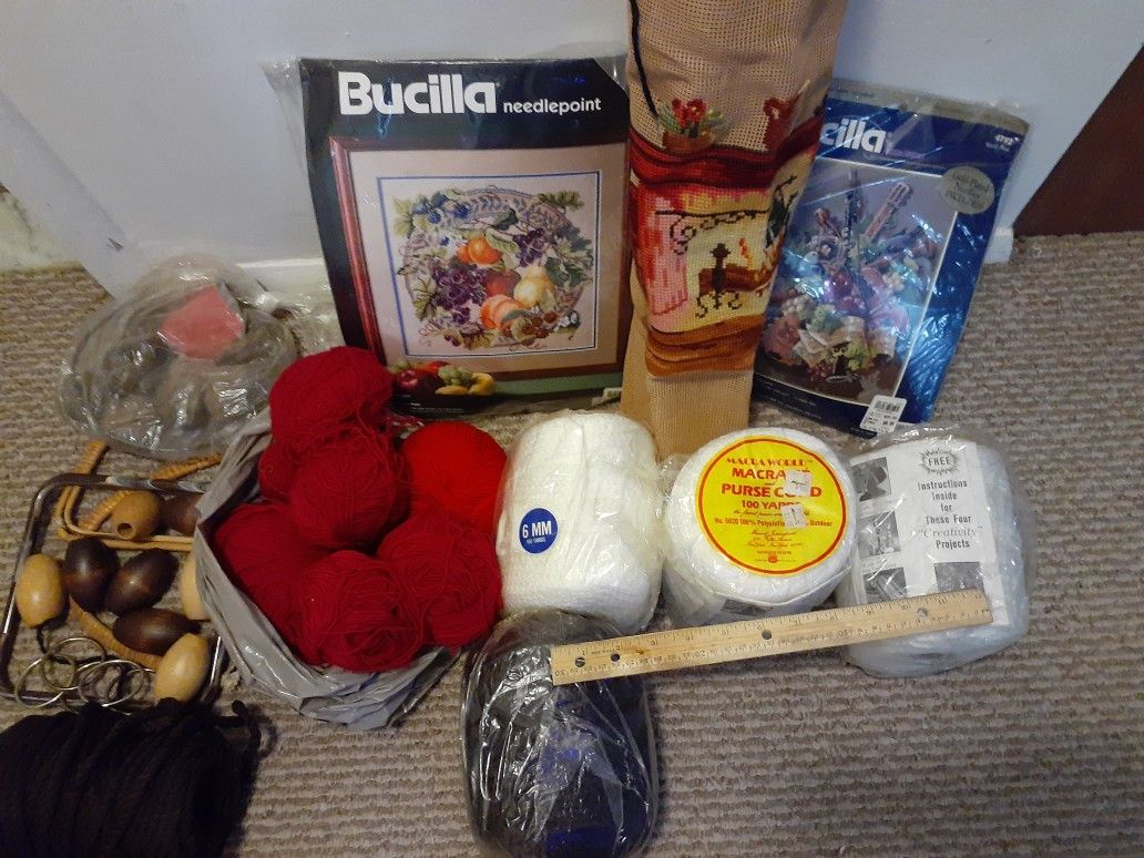 Knitting, Macrame, Loom, Supplies, Yarn, Beads Etc