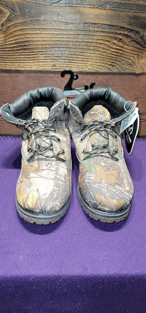 Faded Glory Boys Camo Boots Size US 5 UK 4 EUR 37.5 Hiking Trail