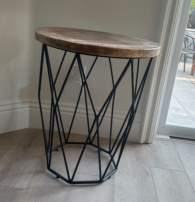 Wood And metal End Tables (2)