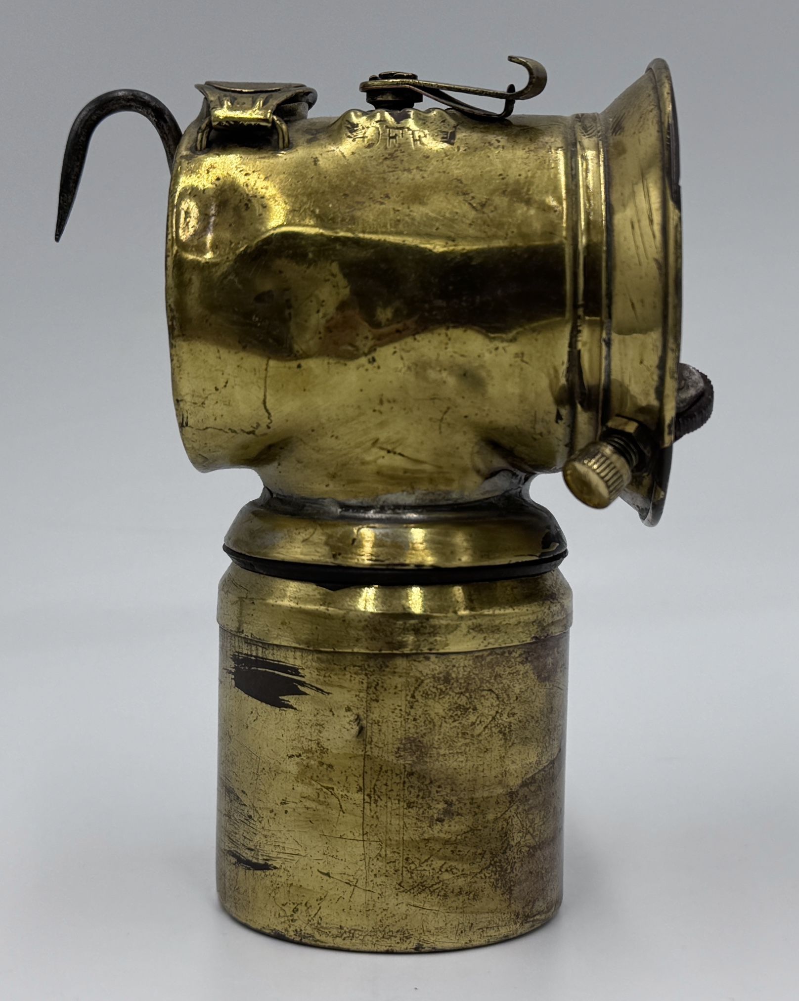 Antique Justrite Brass Carbide Miners Lamp 1913