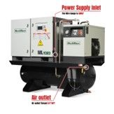 10HP Combined Rotary Screw Air Compressor with Dryer & 66-Gal ASME Tank | 32 CFM, 116 PSI, 230V 3-Phase – Industrial Grade