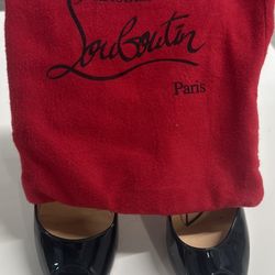 Christian Louboutin Black Patent Red Bottom Heels – Size 38.5