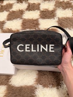 Celine Triomphe Bag Medium Canvas Logo Print GHW