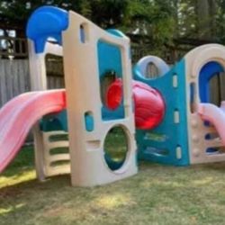 Huge Playground With Double Slide And Tunnel 