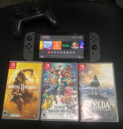 Nintendo Switch + Controller, Games, Connecter, and Dynex Tv set