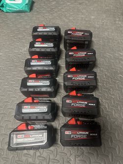 Milwaukee m18 6.0ah high output and 8.0 forge batteries new