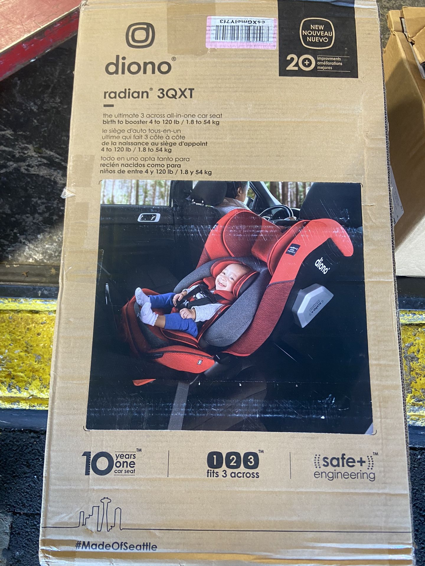 Diono Radian 3QXT 4- in-1 Rear and Forward Facing Convertible Car Seat, Safe Plus Engineering, 4 Stage Infant Protection, 10 Years 1 Car Seat,