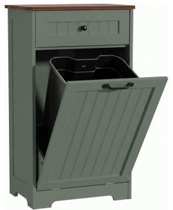 Tilt Out Trash Cabinet Trash Can (Green, 10 Gallons)