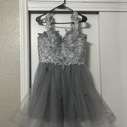 Silver Butterfly Dress Size 10 Corset Style 