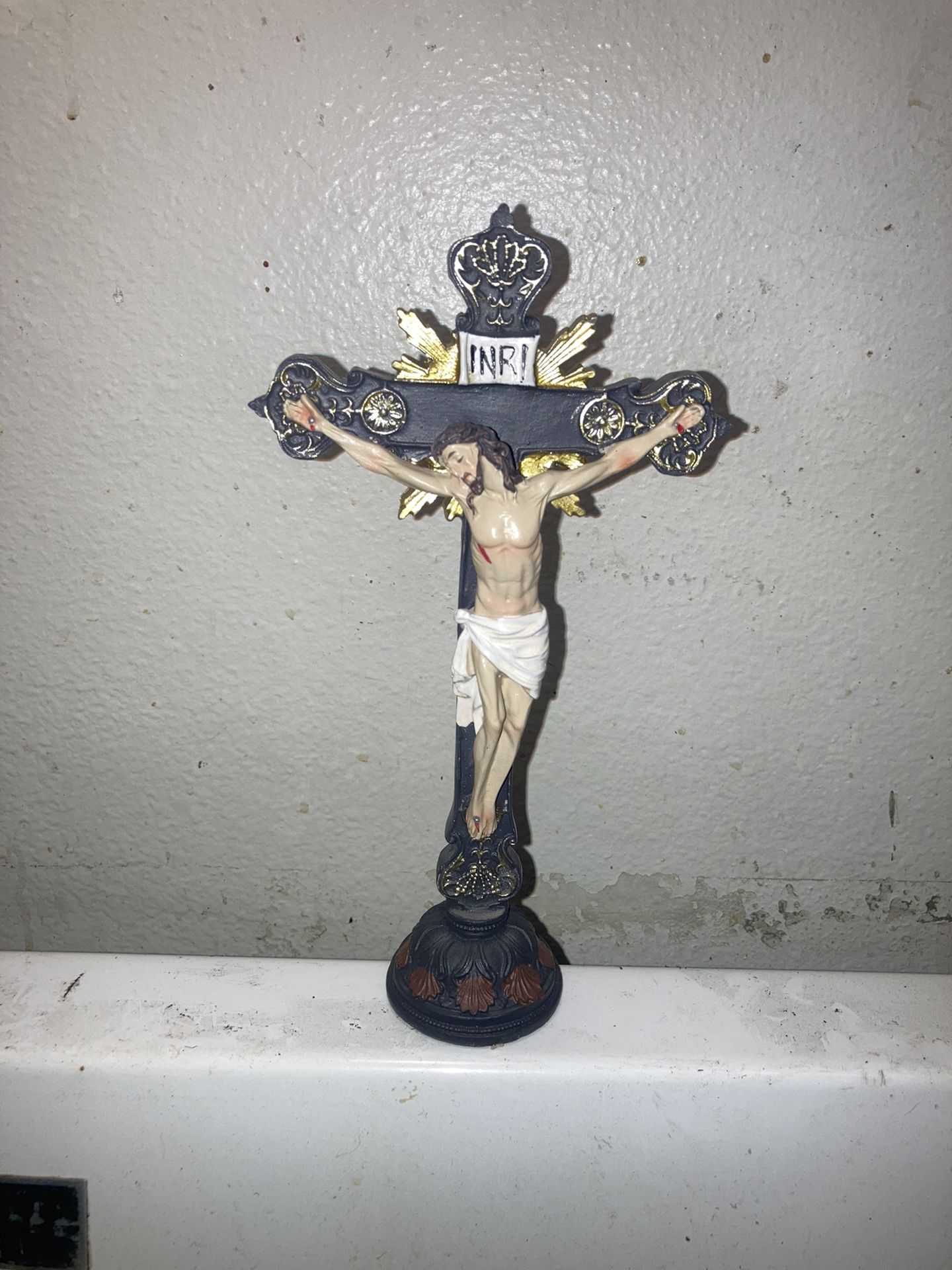 Standing Crucifix Figurine 8 inches