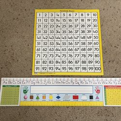 Free (with Other Purchase) Math Dry Erase Hundreds Number Board 11”x 11”, Math Learning & New Desk Name reference Manuscript