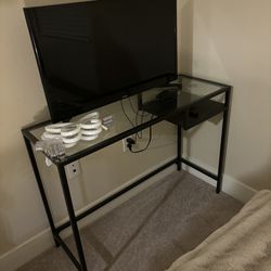IKEA Black Small Glass Desk 