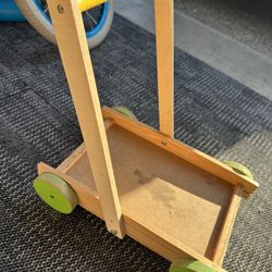 wooden children's pushcart