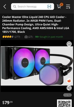 Cooler master elite liquid 240 AiO cooler