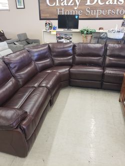 Leather sectional