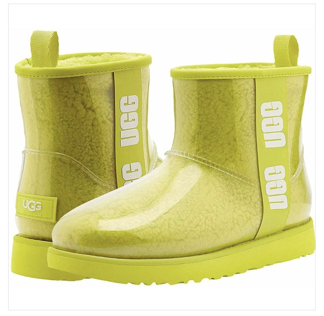 Ugg Womens Classic Clear Mini Waterproof Cold Weather Winter Yellow Boots 6 Size