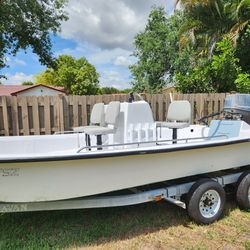 18ft Skiff 75hp Yamaha Jack Plate Dual Axle Trailer 