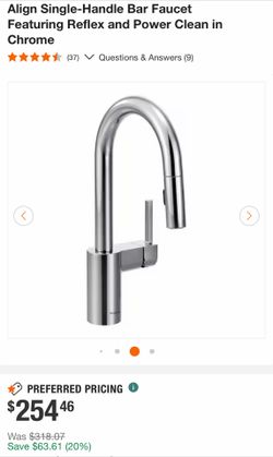 MOEN Align Single-Handle Bar Faucet Featuring Reflex and Power Clean in Chrome