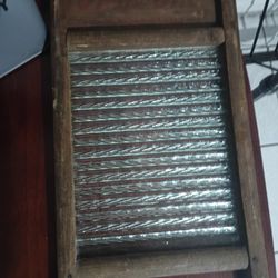 Glass Washboard With Tin Medal Laundry 